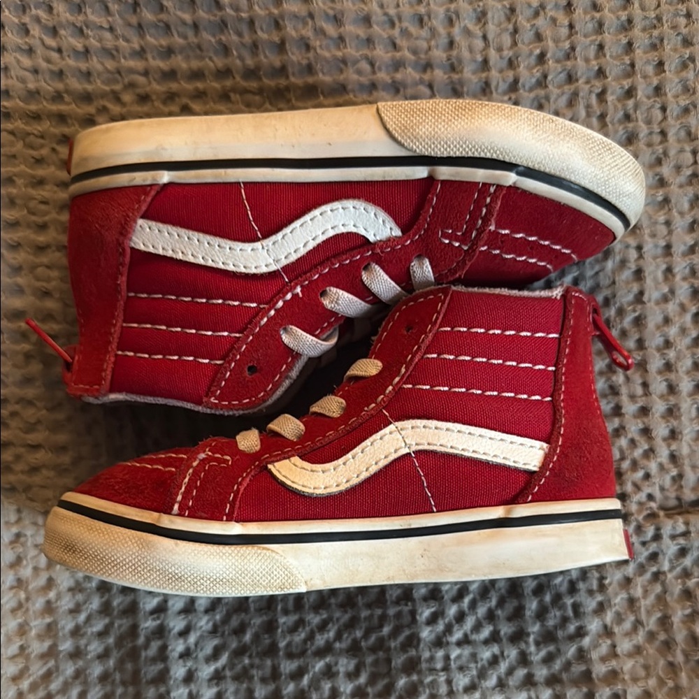 Vans Red and White Old Skool Sneakers